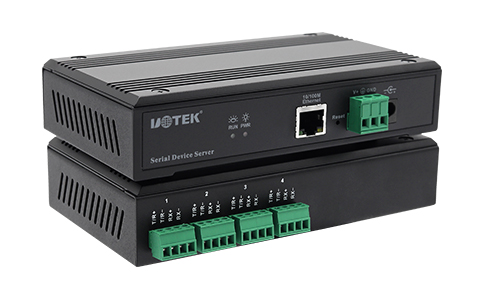 工業(yè)TCP/IP網(wǎng)絡(luò)轉(zhuǎn)RS-485/422串口通訊服務(wù)器_UT-6804MT 10/100M轉(zhuǎn)4口RS-485/422串口服務(wù)器